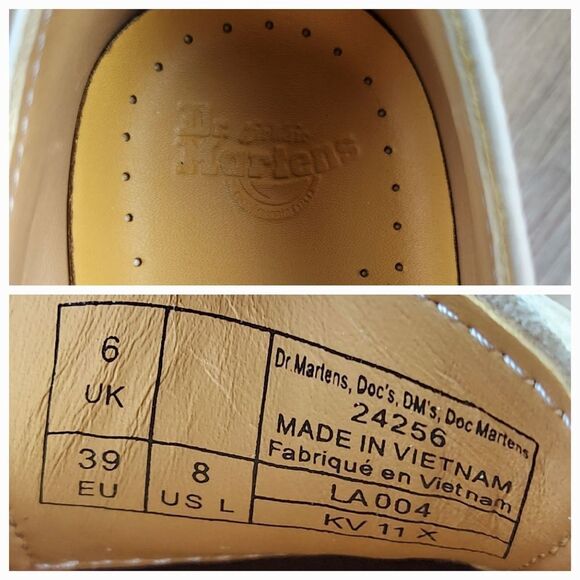 🩵NIB Dr. Martens Parchment Beige Virginia Leather 1461 Oxfords Size 10 - Picture 10 of 16